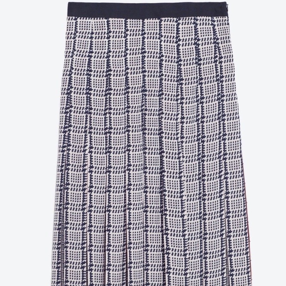ZARA Printed Accordion-Pleat Mid Length Skirt sz S - Picture 6 of 7